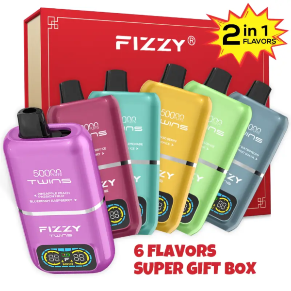 Fizzy Twins 50k 50000 Puffs Disposable Vape 6 Pieces In 1 Box - Image 2