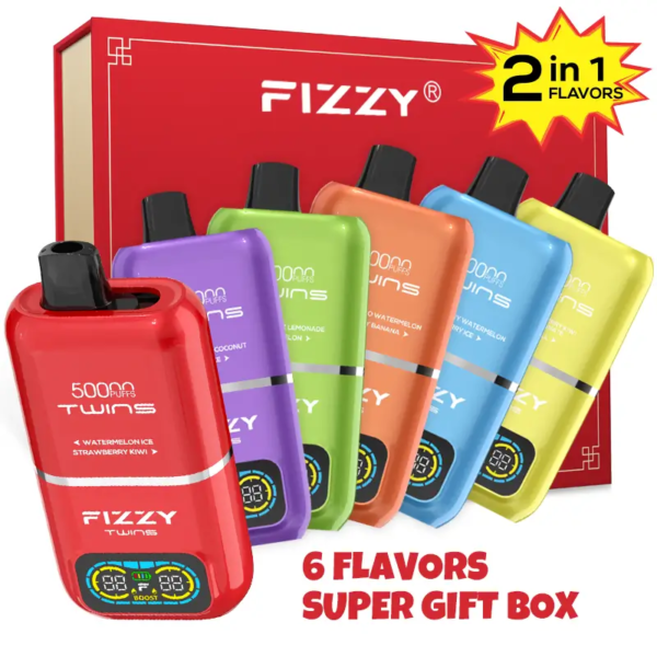 Fizzy Twins 50k 50000 Puffs Disposable Vape 6 Pieces In 1 Box
