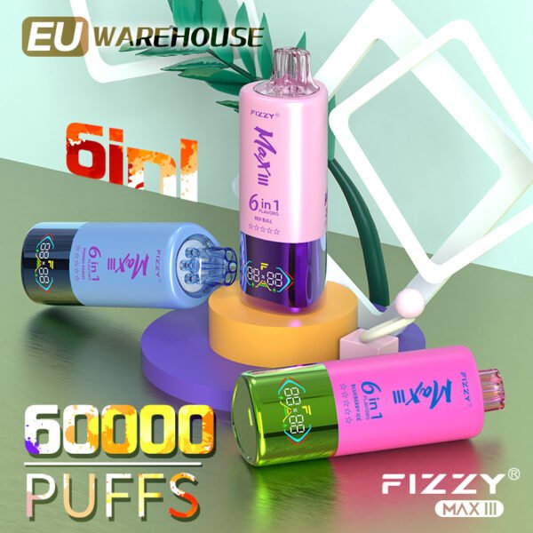 Fizzy Max III 6in1 60K 60000 Puffs Rechargeable Disposable Vape Flavors Wholesale - immagine 3