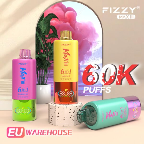 Fizzy Max III 6in1 60K 60000 Puffs Rechargeable Disposable Vape Flavors Wholesale - immagine 4